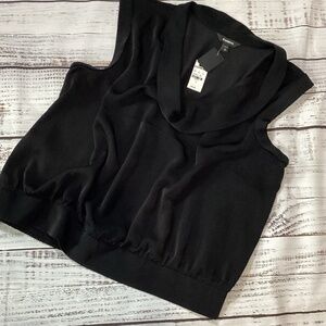 486. Express Black Cowl Neck Short Sleeve Blouse NWT Size XL